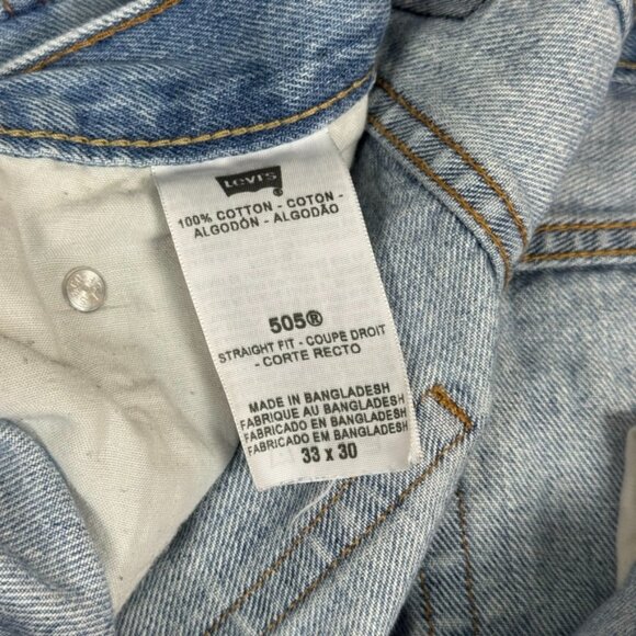 Vintage Levi’s Men’s 505 Jean Medium Light Blue Stonewash 33x30 - Picture 3 of 11